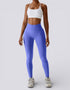 High Waist Seamless Active Leggings - Blue