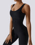 Activewear Jumpsuit for Women - Ribbed - Black