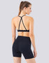 Fitness Sports Bra - Halter Neck - Open Back - Black