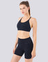 Fitness Sports Bra - Halter Neck - Open Back - Black