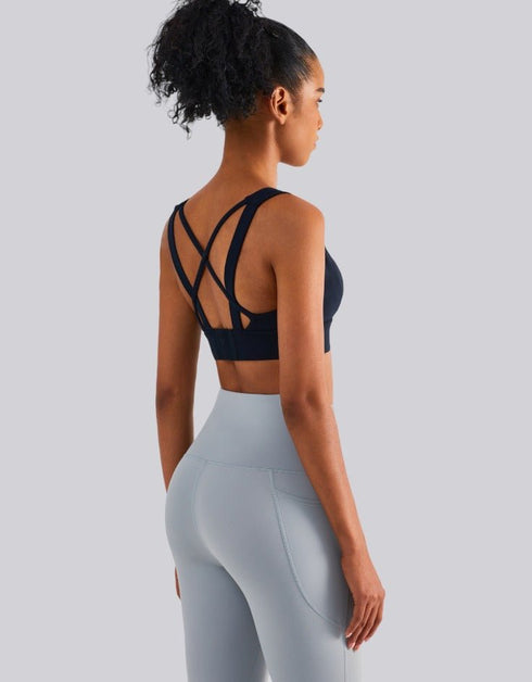 High Impact Sports Bra - Fixed Cups - Black