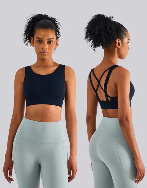 High Impact Sports Bra - Fixed Cups - Black