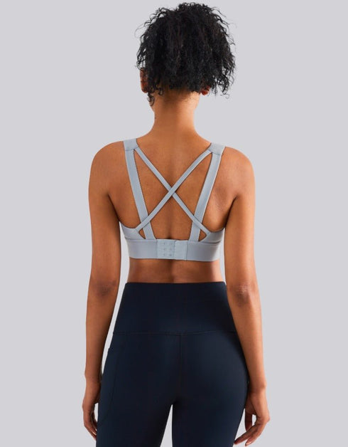 High Impact Sports Bra - Fixed Cups - Rhino Grey