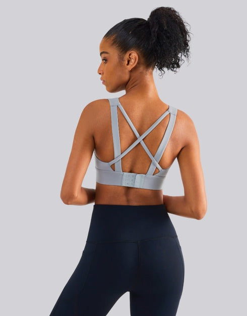 High Impact Sports Bra - Fixed Cups - Rhino Grey