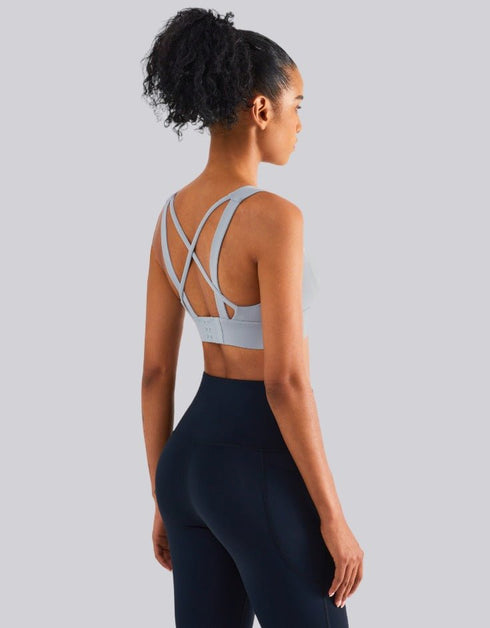 High Impact Sports Bra - Fixed Cups - Rhino Grey