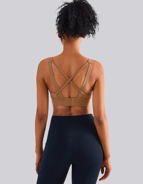 High Impact Sports Bra - Fixed Cups - Zelensky Brown
