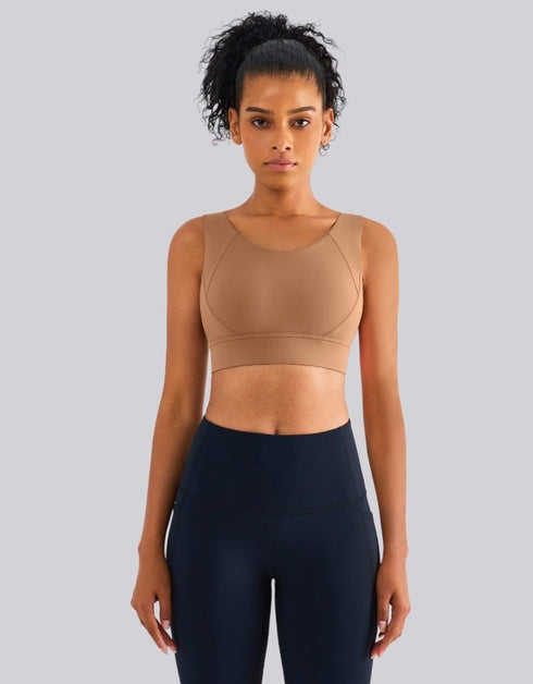 High Impact Sports Bra - Fixed Cups - Zelensky Brown