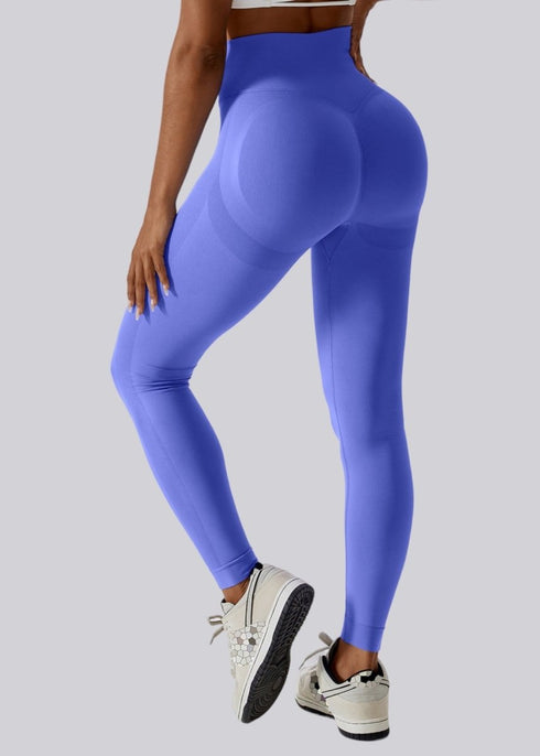 High Waist Seamless Active Leggings - Blue
