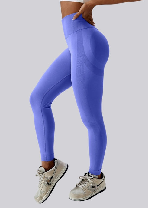 High Waist Seamless Active Leggings - Blue