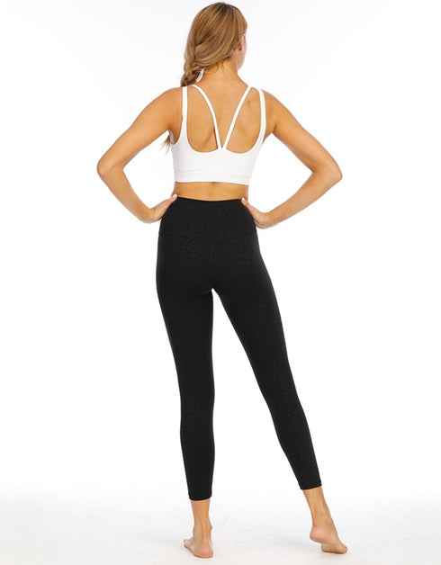 Leopard Print Leggings - Black