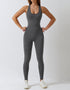 Racerback Activewear Jumpsuit - Grey