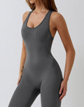 Racerback Activewear Jumpsuit - Grey - Livv Activewear