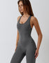 Racerback Activewear Jumpsuit - Grey
