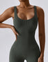 Ribbed Seamless Jumpsuit - Army Green