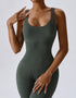 Ribbed Seamless Jumpsuit - Army Green