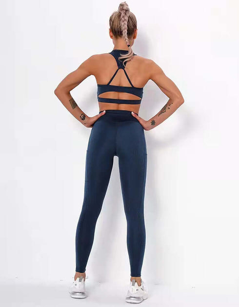 Shockproof Sports Bra - Navy Blue