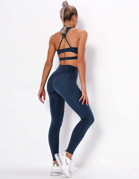 Shockproof Sports Bra - Navy Blue