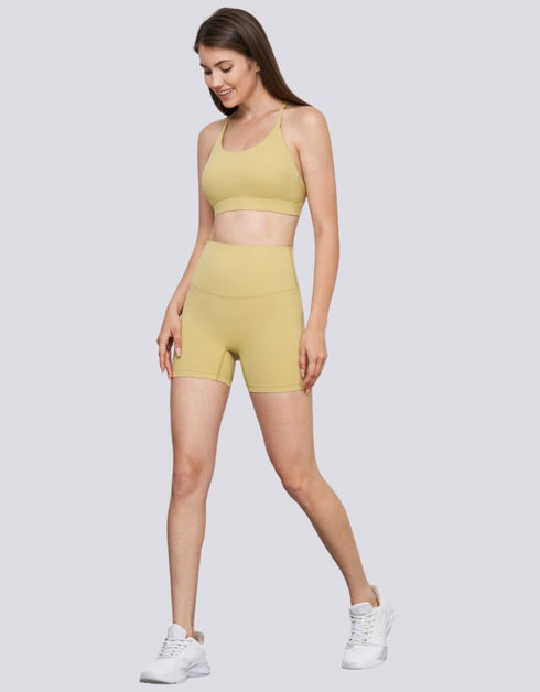 Sports Bra - Halter Neck - Open Back - Pear Sorbet