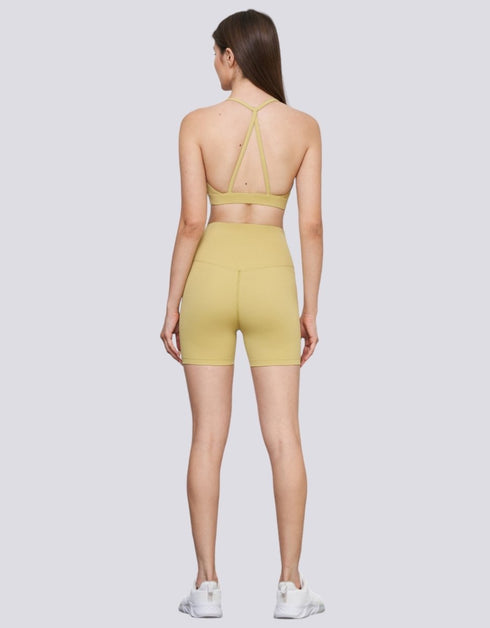 Sports Bra - Halter Neck - Open Back - Pear Sorbet