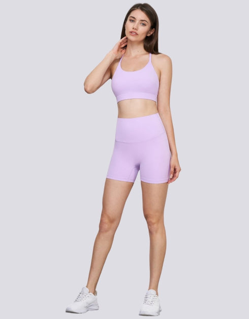 Sports Bra - Spaghetti Strap - Halter Neck - Open Back - Lilac