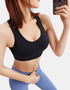 Women Sports Bra - Fitness Yoga - Tank Crop Top - High Impact - Black