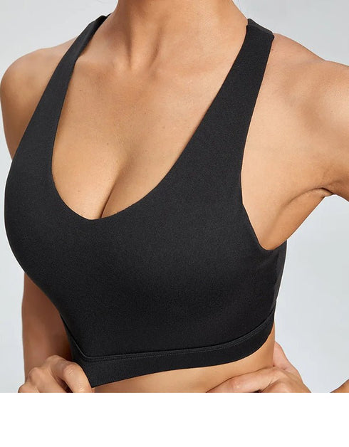 Womens Sports Bra High Support Padded - Black