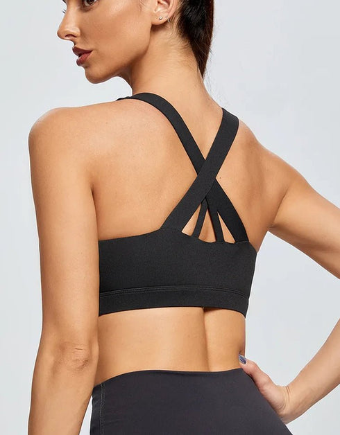 Womens Sports Bra High Support Padded - Black