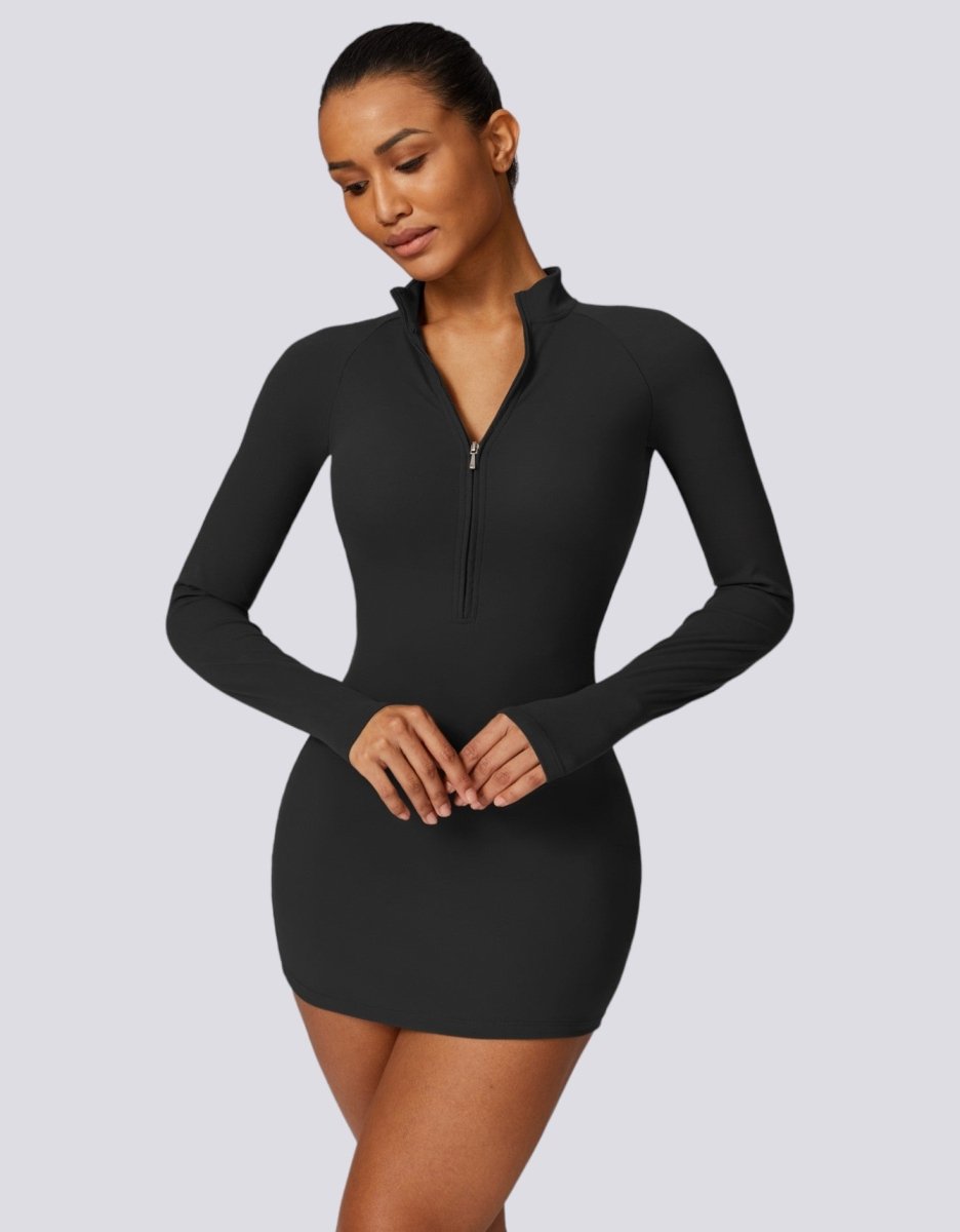 sports dress for women Women's Sports Dress - Long Sleeve - Half Zip