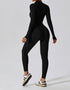 Zip Up Jumpsuit - Long Sleeve - Black