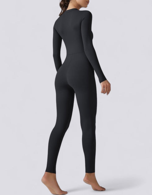 Zipped Jumpsuit Full Length Arms & Legs - Black