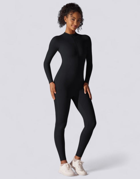 Zipped Jumpsuit Full Length Arms & Legs - Black