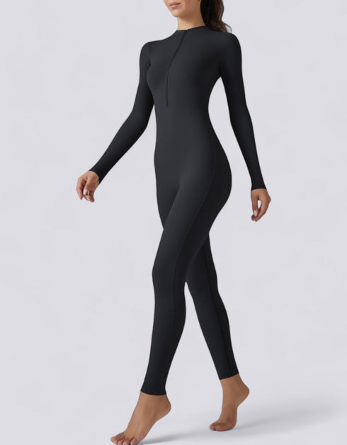 Zipped Jumpsuit Full Length Arms & Legs - Black