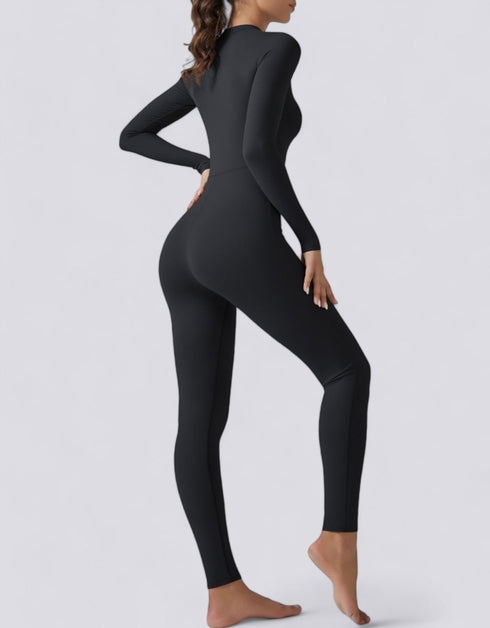 Zipped Jumpsuit Full Length Arms & Legs - Black