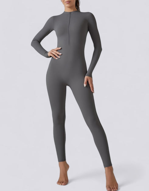 Zipped Jumpsuit Full Length Arms & Legs - Grey