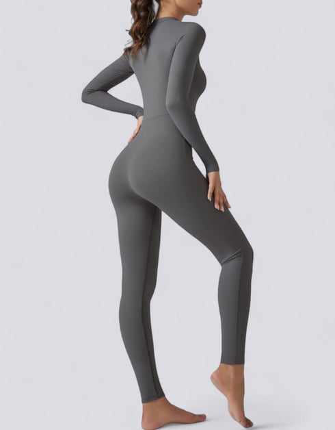 Zipped Jumpsuit Full Length Arms & Legs - Grey