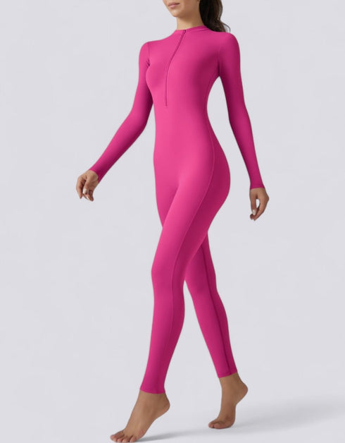Zipped Women's Jumpsuit Full Length - Pink