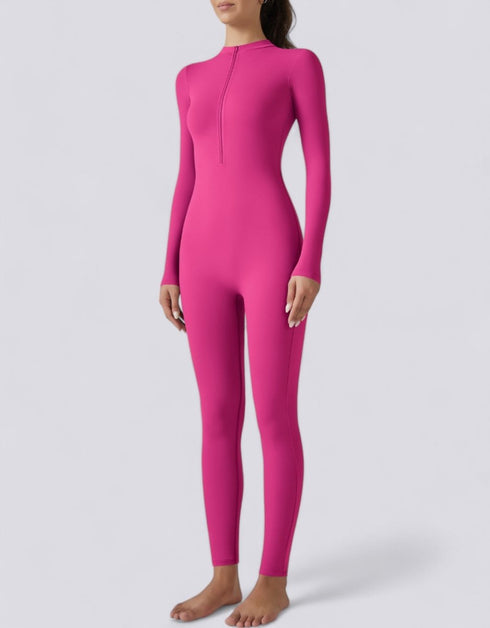 Zipped Women's Jumpsuit Full Length - Pink