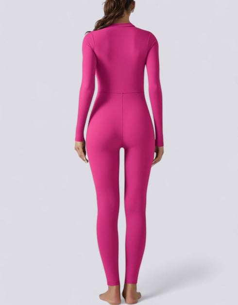 Zipped Women's Jumpsuit Full Length - Pink
