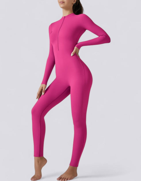 Zipped Women's Jumpsuit Full Length - Pink