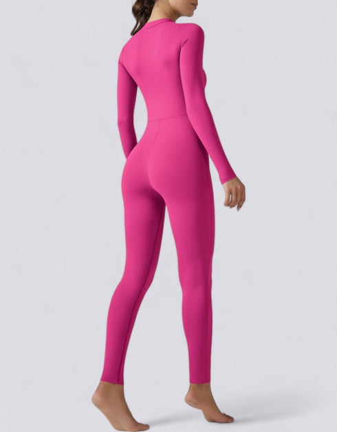 Zipped Women's Jumpsuit Full Length - Pink