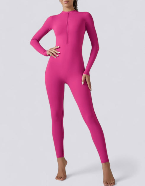 Zipped Women's Jumpsuit Full Length - Pink
