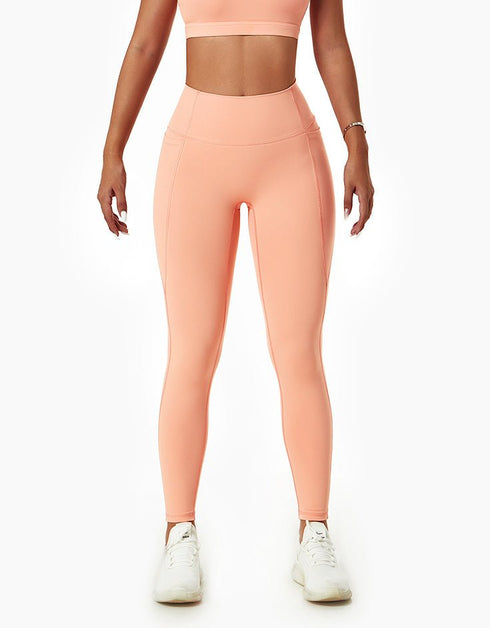 Active Leggings with Pockets - Peach