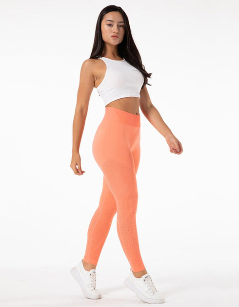 High Waist Seamless Gym Yoga Fitness Leggings - Peach