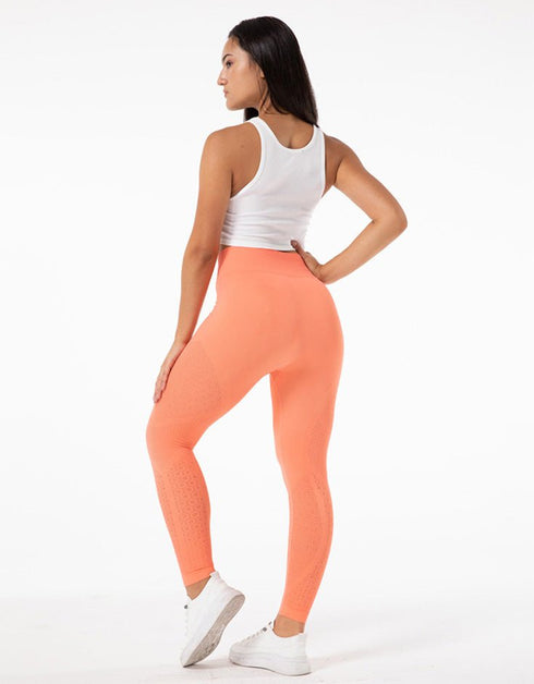 High Waist Seamless Gym Yoga Fitness Leggings - Peach
