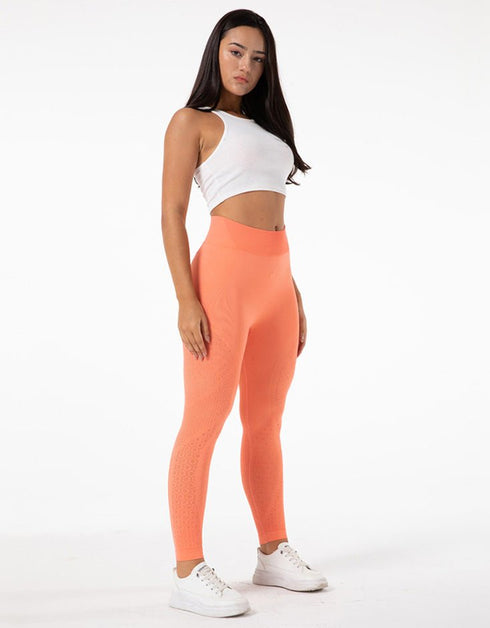 High Waist Seamless Gym Yoga Fitness Leggings - Peach