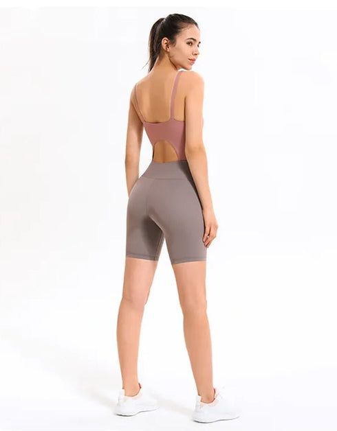 Ladies Jumpsuit Shorts - Yoga Gym Dance - One Piece Bodysuit