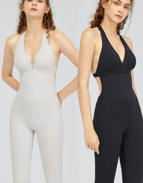 Open Back Activewear Jumpsuit for Women - Gym, Dance, Yoga, Fitness