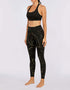 Yoga Pants - Black with Golden Print