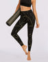 Yoga Pants - Black with Golden Print