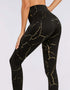 Yoga Pants - Black with Golden Print